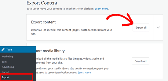 How to Migrate from WordPress.com to WordPress.org 2 export content wordpresscom smartlance designs