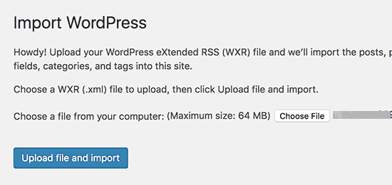 How to Migrate from WordPress.com to WordPress.org 6 uploadimportfile 1 1 smartlance designs